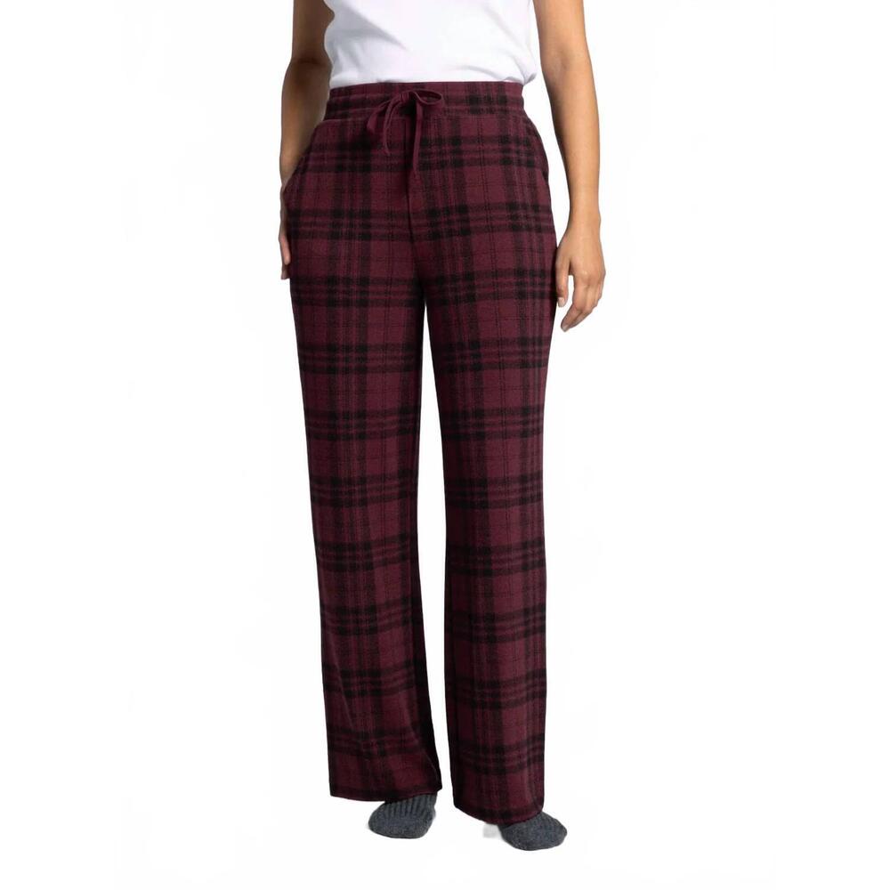 NEW THREAD & SUPPLY homebody lounge pant in burgundy plaid